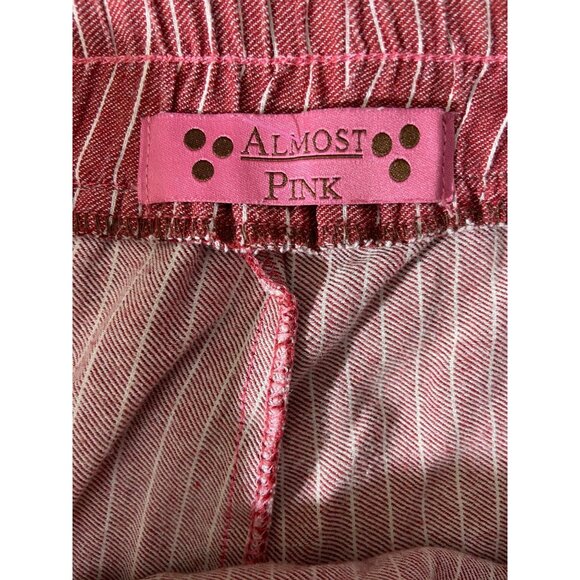 Almost Pink Tie Waist Pants Medium Red White Striped  Casual Y2K - Picture 6 of 6